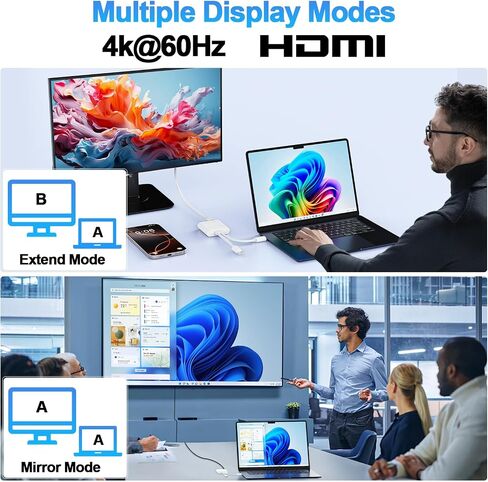محول Apple USB-C وLightning إلى HDMI لأجهزة iPhone iPad إلى TV 4K@60 هرتز MFi معتمد Lightning/Type-C Digital AV HDMI محول 2.0 سلك متوافق مع iPhone 17 16 15 14 ipad Samsung، سويتش 2 في 2 in Kuwait