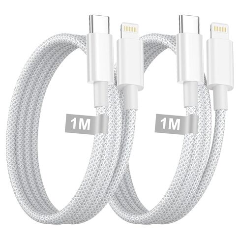 iPhone Charger Lightning Cable 3FT 2Pack,[Apple MFi Certified]USB C to Lightning Cable Nylon Braided,Type C to lightning iPhone Charger Cord cable Fast Charging for iphone 14/13/12/11/X/8/7/6/SE,iPad in Saudi Arabia