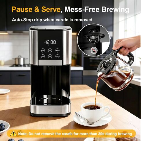 10 Cup Programmable Coffee Maker, Regular & Strong Brew Drip Coffee Machine in Kuwait