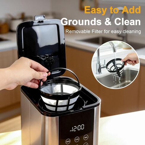 10 Cup Programmable Coffee Maker, Regular & Strong Brew Drip Coffee Machine in Kuwait