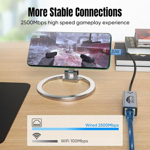 USB-C to Ethernet Adapter 2.5G, Thunderbolt 5/4/3 Compatible, Aluminum in Saudi Arabia