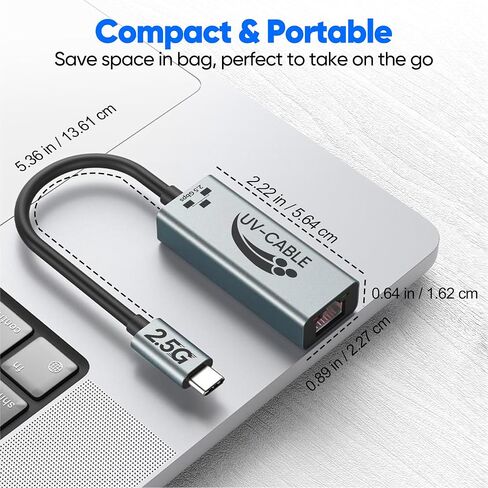 USB-C to Ethernet Adapter 2.5G, Thunderbolt 5/4/3 Compatible, Aluminum in Saudi Arabia