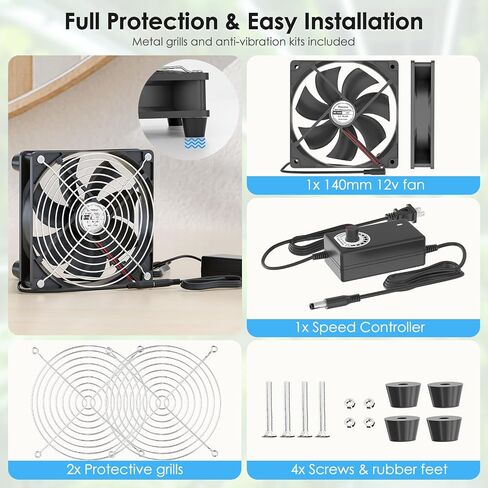 Waterproof Small 120V Cabinet Ventilation Exhaust Fan, Adjustable Speed Fan for Plant Cabinet Greenhouse Terrarium Grow Tent Receiver Amplifier Xbox DVR Component Cooling in Saudi Arabia