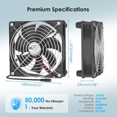 Waterproof Small 120V Cabinet Ventilation Exhaust Fan, Adjustable Speed Fan for Plant Cabinet Greenhouse Terrarium Grow Tent Receiver Amplifier Xbox DVR Component Cooling in Saudi Arabia