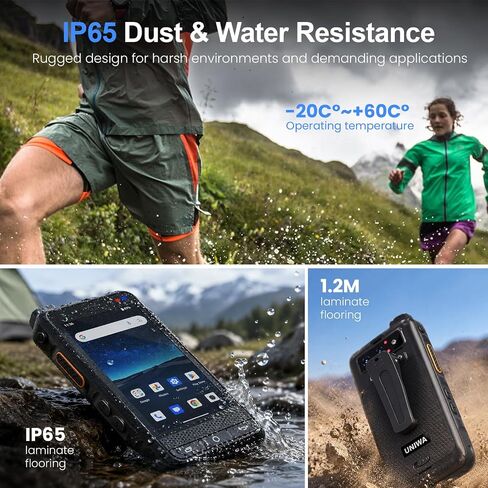 UNIWA F400 4G LTE Network Radio Unlocked Phone Global Unlimited Range PoC Radio Walkie Talkie Android 15 Rugged Phone 4.0 inch Touch Screen, Dual SIM, SOS Button, IP65, for GPS/Zello/PTT Smartphone in Kuwait