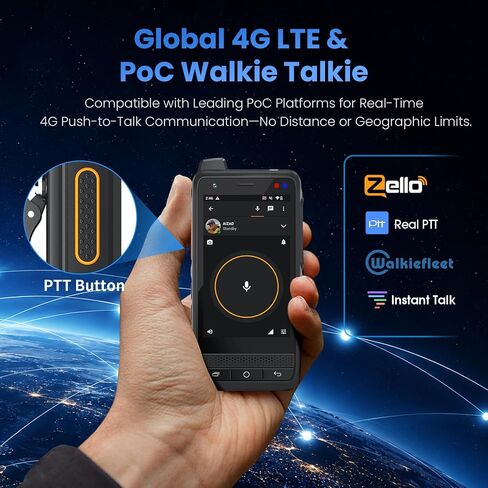 UNIWA F400 4G LTE Network Radio Unlocked Phone Global Unlimited Range PoC Radio Walkie Talkie Android 15 Rugged Phone 4.0 inch Touch Screen, Dual SIM, SOS Button, IP65, for GPS/Zello/PTT Smartphone in Kuwait