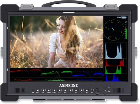 ANDYCINE C215S 21.5 Inch Ultra Bright 1000nit 3G-SDI 4K HDMI Desktop Broadcast Monitor with Alumunium Case Enable the Awaveform,3D LUT Professional Color Calibrate Director’s Monitor in Kuwait