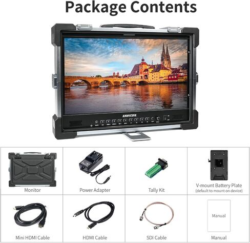 ANDYCINE C215S 21.5 Inch Ultra Bright 1000nit 3G-SDI 4K HDMI Desktop Broadcast Monitor with Alumunium Case Enable the Awaveform,3D LUT Professional Color Calibrate Director’s Monitor in Kuwait