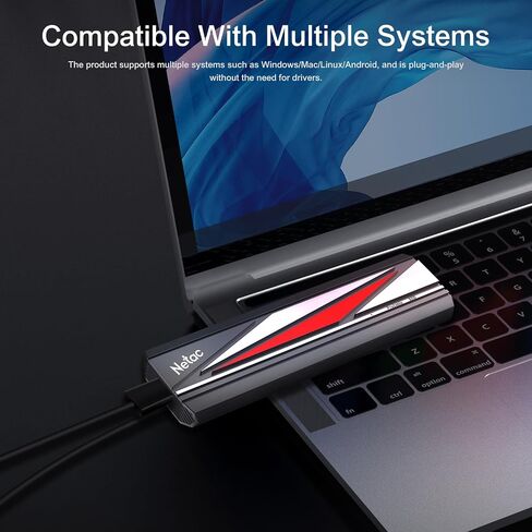 Netac 2TB Extreme Portable SSD External Solid State Drives Up to 2000MB/s Read 1700MB/s Write Speed, USB 3.2 Gen.2 Business Travel Essential Supports Win to Go, ZX20L in Kuwait