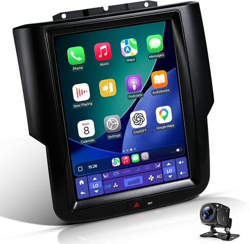 10.4" T-Style Car Radio for 2013-2018 Dodge Ram 1500 2500 3500 8Core-Head Unit 4GB+64GB with CarPlay/Android Auto Touch Screen with 1080P Backup Camera Stereo Upgrade with Fm/Am (Mid A/C 7-Speed Fan) in Saudi Arabia