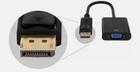 DP to VGA Adapter, Gold-Plated DisplayPort to VGA Converter Male to Female 1080P(Black) in Saudi Arabia