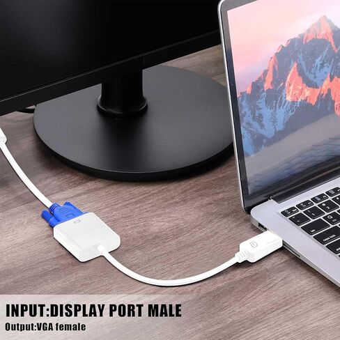 Yunsailing 10 Pack DisplayPort to VGA Adapters Gold Plated Compatible with Laptop, Monitor, PC, Projector (Black) in Saudi Arabia