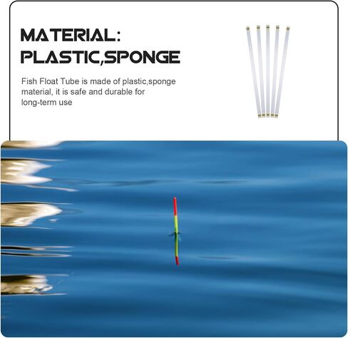 PartyKindom 5pcs Portable Fishing Float Tube with 19mm Diameter, Lightweight Plastic Bobber Storage Tube for River and Pike Fishing, Sturdy Sponge Sealed End for Secure Bait and Floats in Saudi Arabia