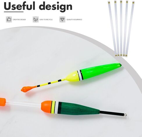 PartyKindom 5pcs Portable Fishing Float Tube with 19mm Diameter, Lightweight Plastic Bobber Storage Tube for River and Pike Fishing, Sturdy Sponge Sealed End for Secure Bait and Floats in Saudi Arabia
