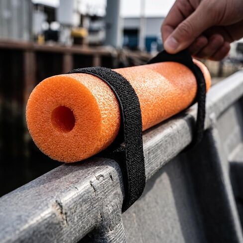 YARNOW 4pcs Fishing Rod Floats with Hook and Loop Straps - High Visibility Bright Orange Foam Fishing Pole Floaties - Anti-Sink Tubes for Kayaks Boats Water Sport in Saudi Arabia