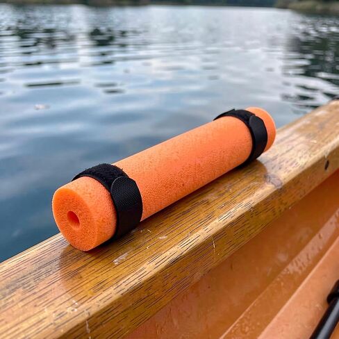 YARNOW 4pcs Fishing Rod Floats with Hook and Loop Straps - High Visibility Bright Orange Foam Fishing Pole Floaties - Anti-Sink Tubes for Kayaks Boats Water Sport in Saudi Arabia