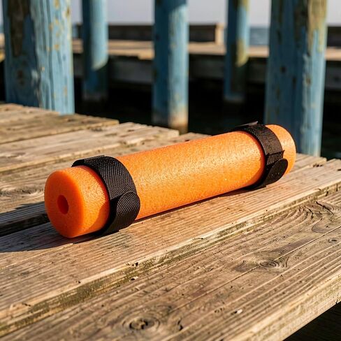 YARNOW 4pcs Fishing Rod Floats with Hook and Loop Straps - High Visibility Bright Orange Foam Fishing Pole Floaties - Anti-Sink Tubes for Kayaks Boats Water Sport in Saudi Arabia