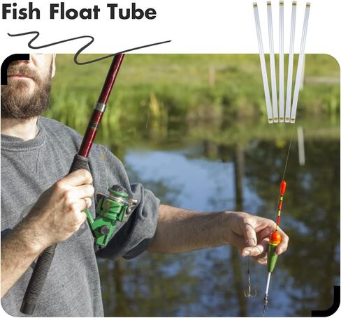 DECHOUS 5pcs Portable Fishing Float Tube with Practical Design and Lightweight Plastic Sponge Material, Bobber Container for Outdoor Fishing Supplies and Storage in Saudi Arabia