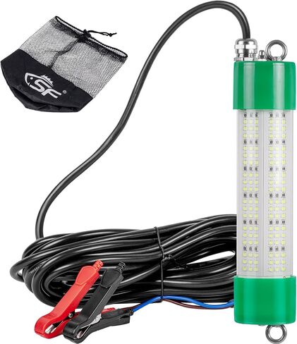 SF Underwater Fishing Light DC 12V Green LED Submersible 70W/9000lm IP68 Waterproof Night Fish Attracting Light for Docks, Boats, Ice and Kayaks, Includes Cigarette Lighter Plug and Battery Clips in Saudi Arabia