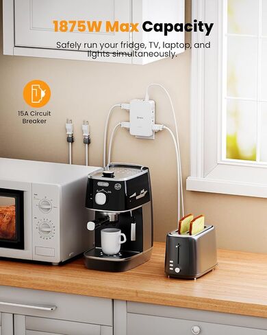 2 Prong to 3 Prong Outlet Adapter, 3 Sided 6 Outlet, PD 20W USB C in Saudi Arabia