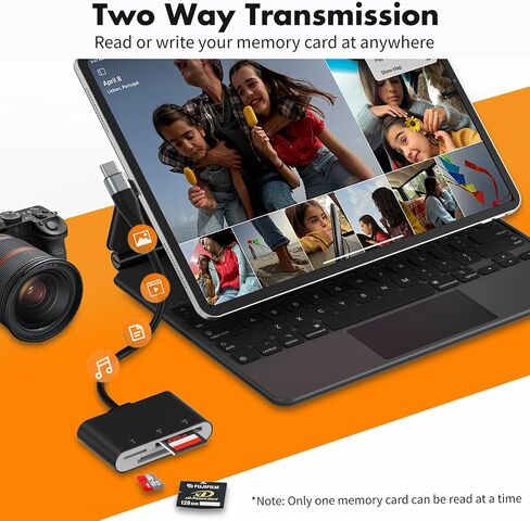 XD Card Reader, 3 in 1 SD/TF/XD Card Adapter, USB-C & Lightning in Saudi Arabia