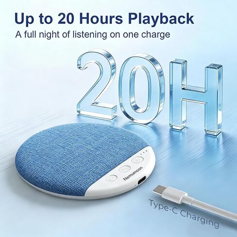 Mini Pillow Speaker for Sleeping, Ultra-Thin Bluetooth Speaker Under Pillow Speaker with White Noise Sound Machine Headphone-Free Sleep Speaker for Adult for Gift-Blue in Saudi Arabia