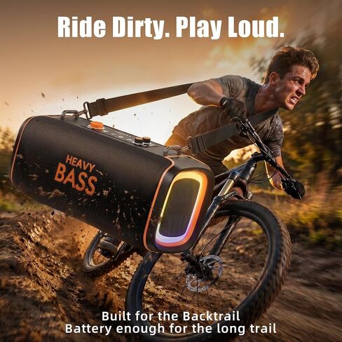 HEAVY BASS Portable Bluetooth Speaker, 120W Peak Wireless Speaker, 28-Hour Playtime, Adjustable Treble & Bass, Loud Stereo Sound for Outdoor Use in Kuwait