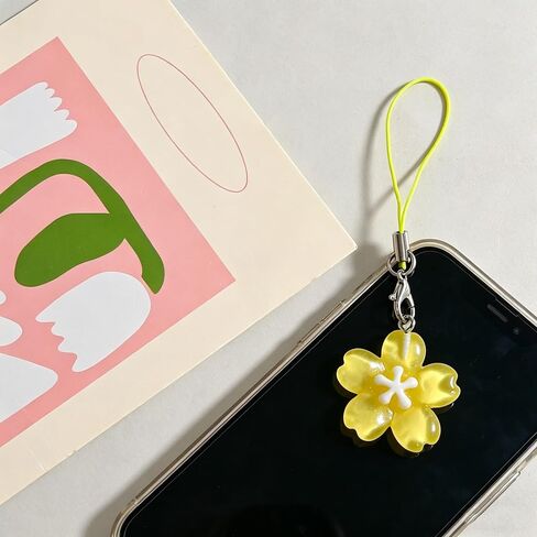 Cute Floral Phone Charm Y2K Coquette Aesthetic Cell Phone Charms Kawaii Colourful Sakura Bag Charm Accessoies 5Pcs in Kuwait