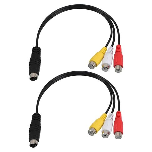 Kisangel 2pcs Pin S-Video to Composite Adapter Cable Versatile Audio Video Cord for VCRs DVD Players Easy Plug and Play with Clear HD Signal Transmission Multi-Device Compatible Video in Saudi Arabia