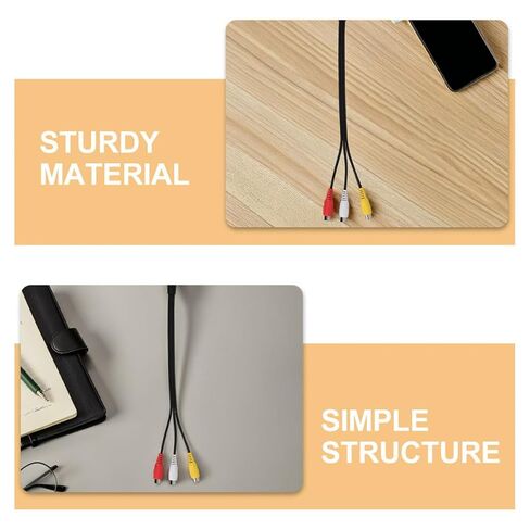 Kisangel 2pcs Pin S-Video to Composite Adapter Cable Versatile Audio Video Cord for VCRs DVD Players Easy Plug and Play with Clear HD Signal Transmission Multi-Device Compatible Video in Saudi Arabia