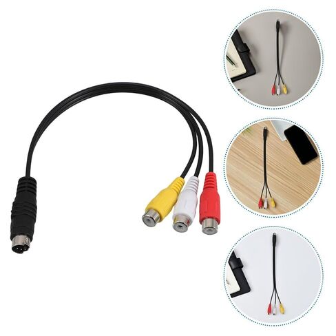 Kisangel 2pcs Pin S-Video to Composite Adapter Cable Versatile Audio Video Cord for VCRs DVD Players Easy Plug and Play with Clear HD Signal Transmission Multi-Device Compatible Video in Saudi Arabia