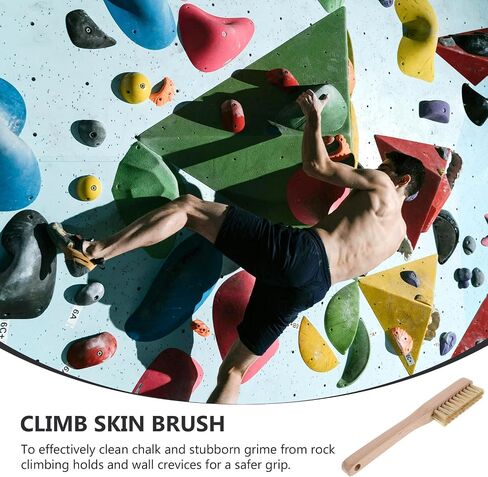 Luxshiny Ergonomic Portable Climbing and Bouldering Brush with Long Handle Rock Climbing Brush and Fast Drying Boar Bristles for Deep Cleaning Efficiency for Outdoor Use on Wall Crevices in Saudi Arabia