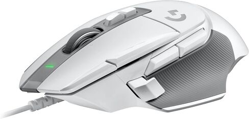 Logitech G502 X Wired Gaming Mouse - LIGHTFORCE hybrid optical-mechanical primary switches, HERO 25K gaming sensor, compatible with PC - macOS/Windows - White (Renewed) in Saudi Arabia