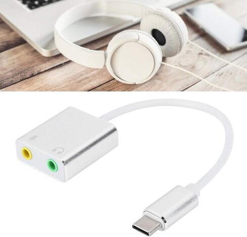 USB Sound Card, 7.1 Channel Aluminum Alloy Type C External Sound Card No Drive Stereo Audio Adapter in Saudi Arabia