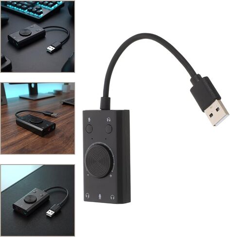USB Audio Adapter with 3.5mm Headphone and Microphone Jacks in Saudi Arabia