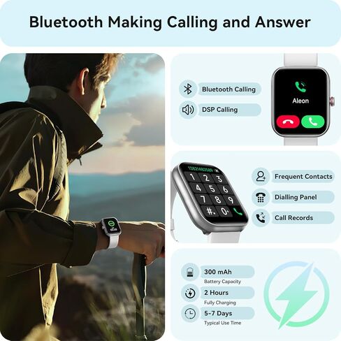 Smart Watch for Women Men, Smartwatch for iPhone & Android Bluetooth (Answer/Call) Built-in Alexa, 1.91" HD Fitness Tracker with 105+ Sport Modes, IP68 Waterproof, Sleep/Heart Rate/SpO2/Stress Monitor in Kuwait