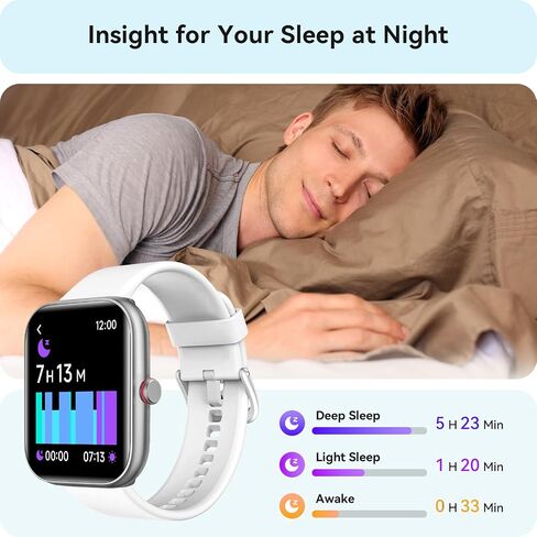 Smart Watch for Women Men, Smartwatch for iPhone & Android Bluetooth (Answer/Call) Built-in Alexa, 1.91" HD Fitness Tracker with 105+ Sport Modes, IP68 Waterproof, Sleep/Heart Rate/SpO2/Stress Monitor in Kuwait