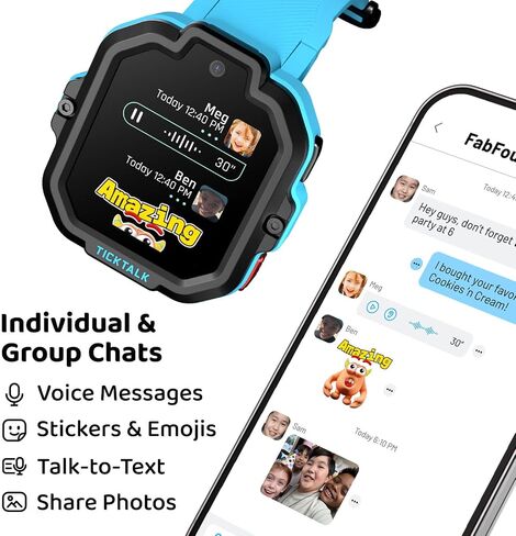 ساعة TickTalk5 الذكية للأطفال مع جهاز تعقب GPS والمكالمات والنصوص وSOS للأعمار من 3 إلى 12 عامًا in Kuwait