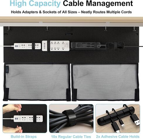 No Drill Under Desk Cable Management Privacy Panel,47.2" Felt Modesty Panel in Kuwait