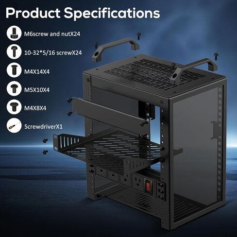 10Inch Mini Server Rack,6U Network Rack with Rack PDU Power in Kuwait
