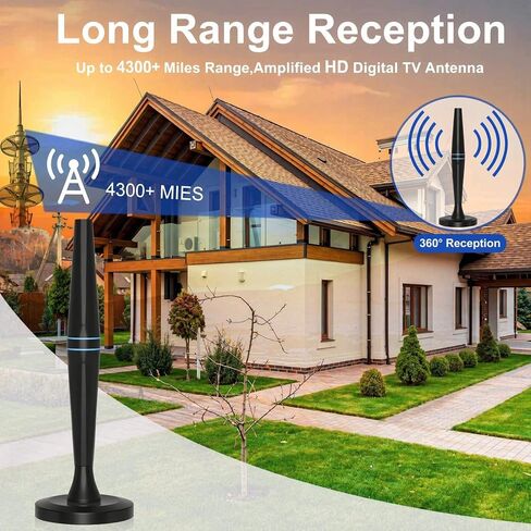 2026 Upgraded TV Antenna for Smart TV and Older TVs, 4200+ Miles Range Digital TV Antenna Indoor for Local Channels with Signal Amplifier, 4K 1080p HDTV Reception in Saudi Arabia