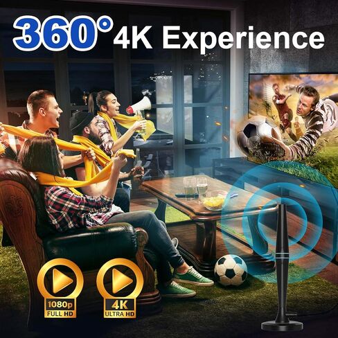 2026 Upgraded TV Antenna for Smart TV and Older TVs, 4200+ Miles Range Digital TV Antenna Indoor for Local Channels with Signal Amplifier, 4K 1080p HDTV Reception in Saudi Arabia