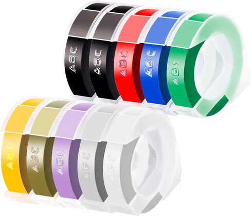 10 Pack 3D Embossing Tape 3/8 Inch Plastic Compatible with Dymo Label Maker in Saudi Arabia