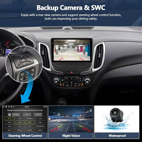 راديو سيارة 4G+128G لسيارة شيفروليه تشيفي إكوينوكس 2017 2018 2019 2020 مع Carplay اللاسلكي Android Auto، 10 بوصة 1280 * 720 ستيريو سيارة بشاشة تعمل باللمس مع نظام تحديد المواقع بلوتوث FM وكاميرا احتياطية in Kuwait