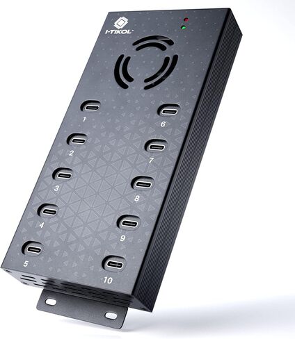 USB 2.0 Hub Type-C متعدد الأمان 10 منافذ تعمل بالطاقة، مع محول تيار متردد، موزع USB من الألومنيوم مع مروحة تبريد - النوع C لأجهزة الكمبيوتر المحمولة والكمبيوتر الشخصي، ومحركات الأقراص المحمولة، والأقراص الصلبة، والقرص الصلب، والماوس، وXPS، وXbox، ولوحة ال in Kuwait