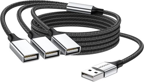 MOGOOD USB Splitter Cable 1 in 3 Out Type A 1 Male to 3 Female USB 2.0 Cord in Kuwait