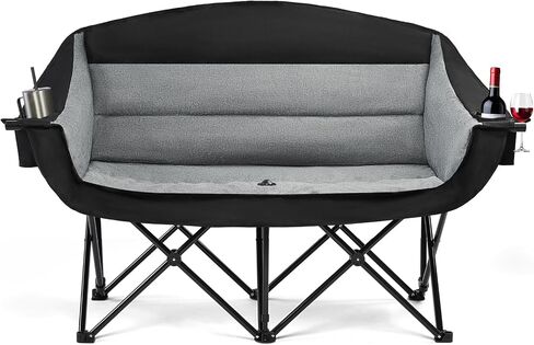 apollo walker Extra Wide Double Camping Chair - Heavy Duty 600lbs Loveseat Camp Couch with Dual Cup Holders & Carry Bag in Kuwait