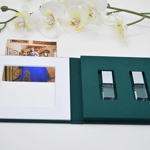 Linen USB Presentation Box with 5slots Ribbon Closure, Wedding & Quinceañera Keepsake 10pcs in Kuwait