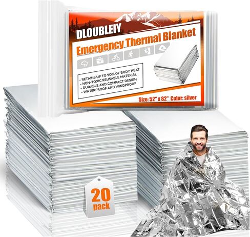 5-Pack Emergency Mylar Blankets, Thermal Space Blankets in Kuwait