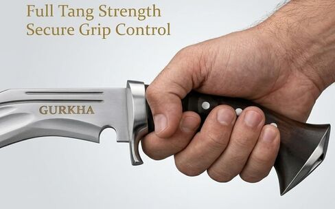 Gurkha Kukri Knife 10.5" Blade (16" Overall) – Iraqi Tactical Design, Hand Forged in Nepal, 5160 Carbon Steel, Full Tang Fixed Blade with Guard for Survival, Bushcraft & Heavy-Duty Outdoor Use in Saudi Arabia